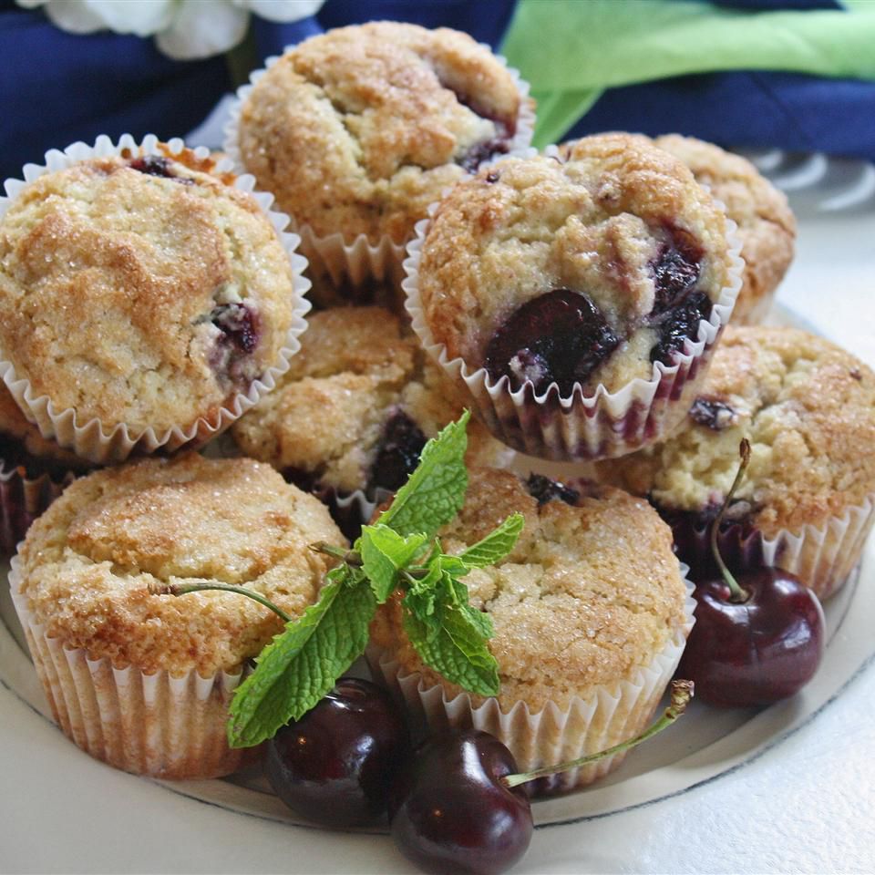 Recipe Fresh Cherry Muffins 3816579-a0f5eba436f54bf88f160432e2ee2027